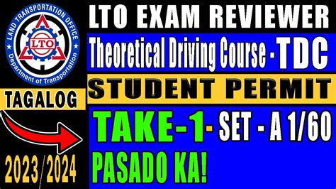LTO TDC Exam Tagalog Reviewer .